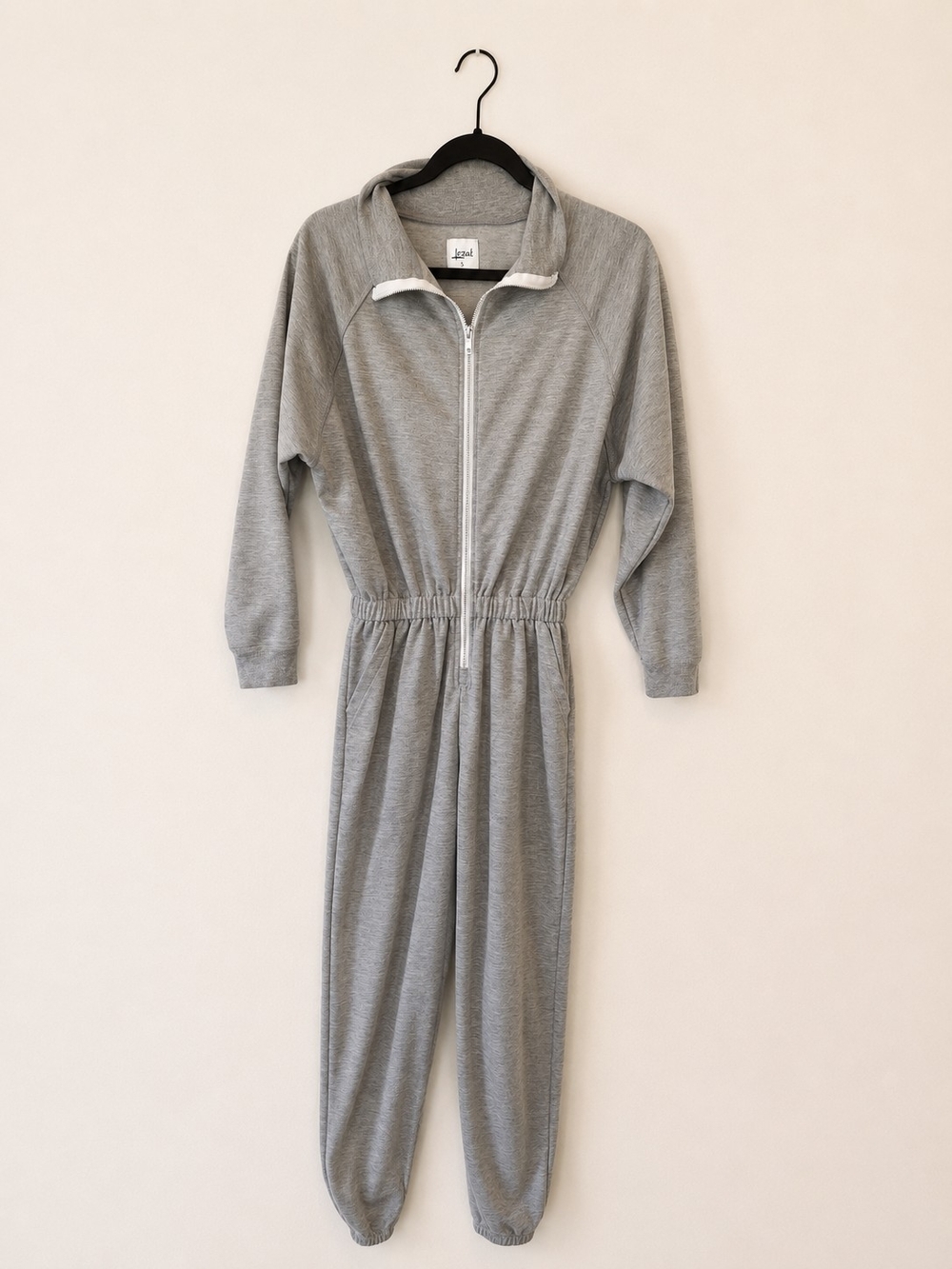 Lezat Light Gray Zip-Up Jumpsuit